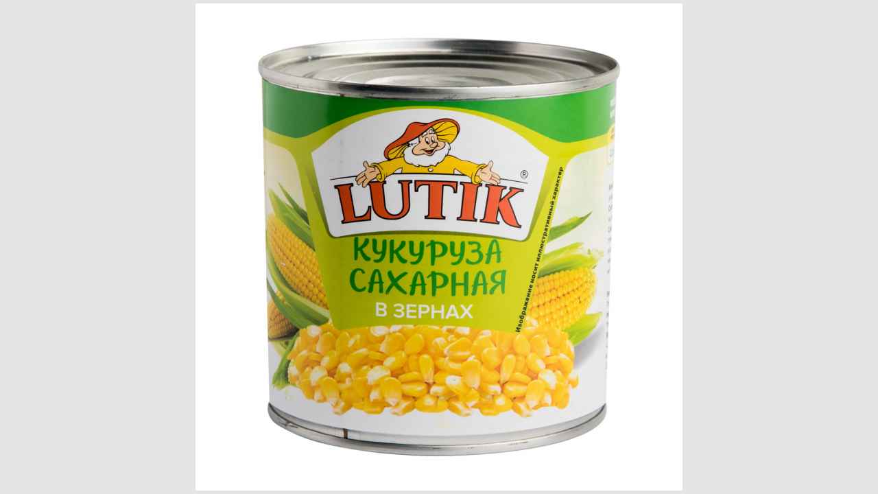 Консервы натуральные: кукуруза сахарная, в зернах, в вакуумной упаковке Lutik