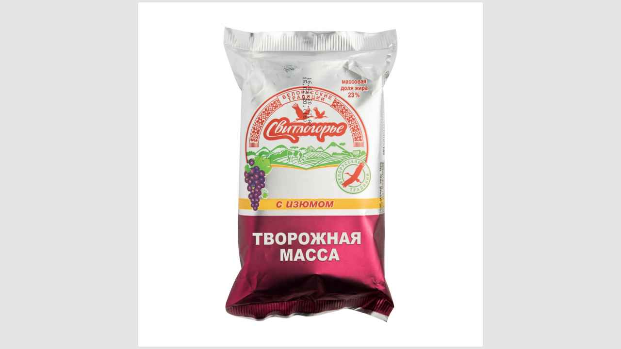 Масса творожная с изюмом, с массовой долей жира - 23,0% «Свитлогорье»