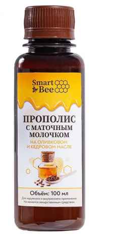 Прополис с маточным молочком на оливковом и кедровом масле "Smart Bee", 100 мл