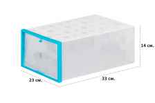 Набор 4 коробок для хранения обуви, цвет: голубой, розовый, салатовый, сиреневый, складные, 33x23x14 см (количество товаров в комплекте: 4)