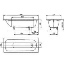 Ванна стальная Kaldewei Saniform Plus 371-1 170x73x41 см (112900010001)