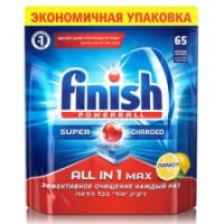 Средство для мытья посуды Finish "All in 1 Max", в посудомоечных машинах таблетки, 65 штук