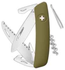 Швейцарский нож SWIZA D01 AllBlack, 95 мм, 6 функций, темно-зеленый (подар. упак.)