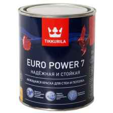 Краска Tikkurila Euro Power 7 (База C) влагостойкая моющаяся матовая бесцветный 0.9 л