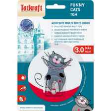 Крючок Tatkraft FUNNY CATS TOM адгезивный, диаметр 8 см, до 3 кг