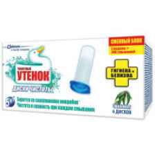 Средство для уборки туалета "Туалетный утенок" "Эвкалипт" (диски чистоты), сменный блок с гелем, 38 г