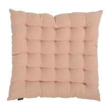 Стеганая подушка на стул из умягченного льна, цвет: розовый, 40х40 см