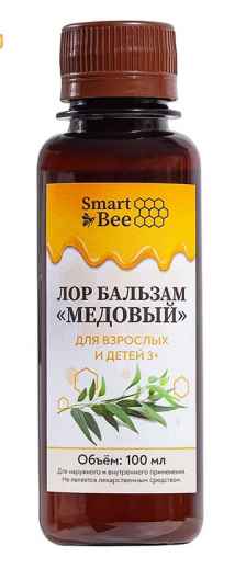 Бальзам медовый для детей и взрослых "Smart Bee", с 3 лет, 100 мл