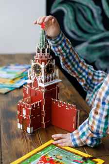 3D пазл деревянный для детей "Кремль. Спасская башня"