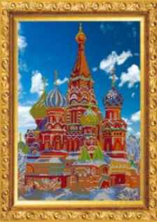 Набор для вышивания бисером "Собор Василия Блаженного", 38.3x48.4 см
