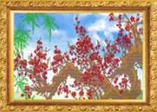 Набор для вышивания бисером "Цветущая сакура", 36.6x18 см